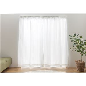 レースカーテン 幅150cm×丈203cm ホワイト 1枚 洗える 日本製 アジャスターフック UVカット 抗カビ 遮熱 断熱 保温 ブレラ