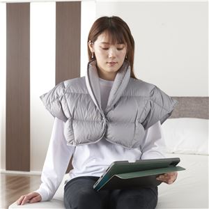 Vanduck Down85% かるふわ羽毛肩当て フリーサイズ グレー