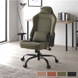 ゲーミングチェア スタンダード モスグリーン 約幅65cm リクライニング 肘付き 2Dアーム デスクチェア パソコンチェア 組立品