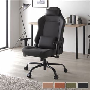 ゲーミングチェア スタンダード ブラック 約幅65cm リクライニング 肘付き 2Dアーム デスクチェア パソコンチェア 組立品