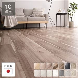 クッションフロア 江戸間10畳用 約352cm×440cm ナチュラルアカシア 日本製 約1.8mm厚 防水 撥水 抗菌 防カビ 防炎 木目柄 受注生産