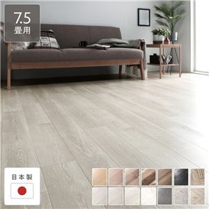 クッションフロア 江戸間7.5畳用 約261cm×440cm ホワイトウッド 日本製 約1.8mm厚 防水 撥水 抗菌 防カビ 防炎 木目柄 受注生産