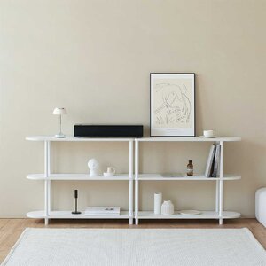 収納ラック 収納棚 3段 約幅80cm ホワイト 半円型 軽量 ROOM＆HOME デイリラウンド ハーフ棚 サイドテーブル リビング