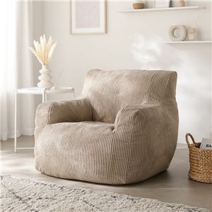 圧縮ウレタン クッションソファ 1人掛け 単品 コーデュロイ ベージュ 洗える カバーリング ソファ