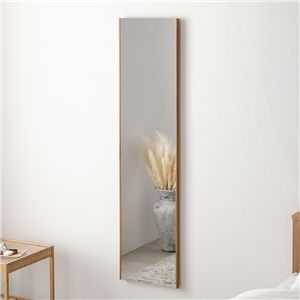 割れない ミラー フィルムミラー 約30×120cm ナチュラル 木目調 超軽量 壁掛け 立て掛け マグネット 3WAY 姿見鏡 完成品