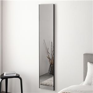 割れない ミラー フィルムミラー 約30×150cm ブラック 超軽量 壁掛け 立て掛け マグネット 3WAY 姿見鏡 完成品