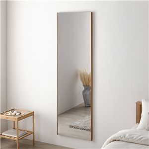 割れない ミラー フィルムミラー 約50×160cm ナチュラル 木目調 超軽量 壁掛け 立て掛け マグネット 3WAY 姿見鏡 完成品