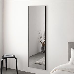 割れない ミラー フィルムミラー 約50×160cm ブラック 超軽量 壁掛け 立て掛け マグネット 3WAY 姿見鏡 完成品