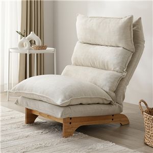 ハイバック リクライニングソファ 1人掛け 単品 アイボリー 天然木 洗える ハーフ カバーリング ソファ