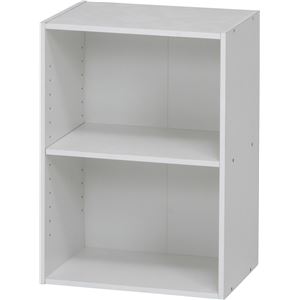 カラーボックス 収納棚 約幅41.8×奥行29×高さ59cm 2段 ホワイト 可動棚付 リビング ダイニング キッチン ベッドルーム 組立品