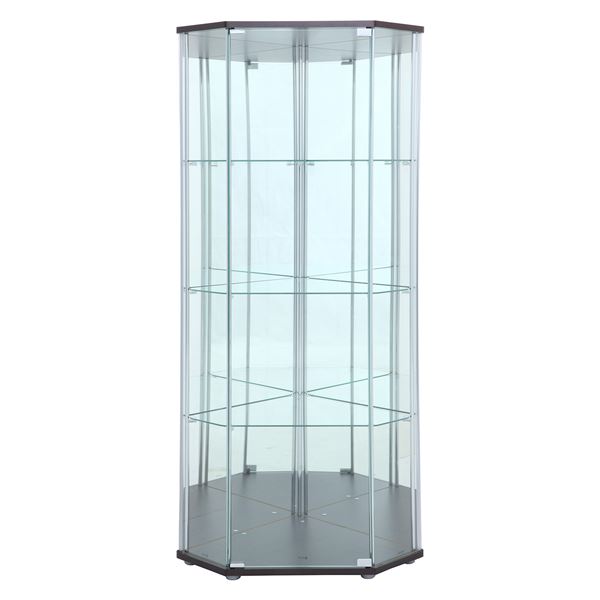 ディスプレイケース 約幅720mm コーナータイプ 背面ミラー付き ガラスコレクションケース 組立品 リビング ダイニング【代引不可】