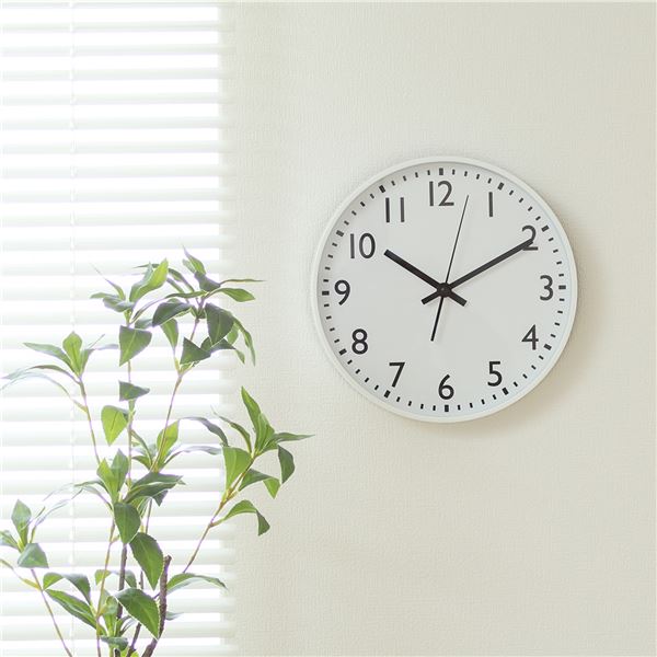 壁掛け時計 掛け時計 約幅25cm ホワイト 静音式掛時計 リビング ダイニング ベッドルーム 寝室 インテリア家具【代引不可】