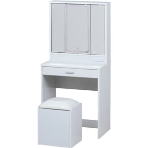 三面鏡ドレッサー WH LEDライト付き 組立品