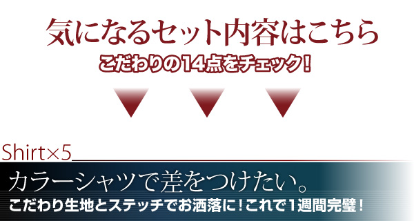 ワイシャツ14点セット S デザイナーズセレクト 1週間パーフェクトコーディネート カラーステッチ ドゥエボットーニシャツ カラー14点セット