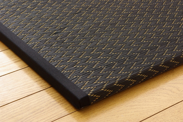 純国産(日本製) ユニット畳 『右京』 ブラック 82×82×2.5cm(4枚1セット)