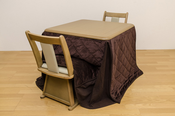 ダイニングこたつテーブル 【掛け布団セット】 正方形 85cm×85cm ブラウン - 冬のあったかこたつテーブル特集