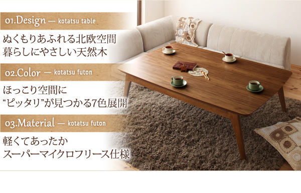 こたつ3点セット(こたつ本体+掛け布団+敷布団) 75×105cm【Lumikki DFK】ドット柄/ダークネイビー 天然木ウォールナット材 北欧デザインこたつ【Lumikki DFK】ルミッキ ディーエフケー