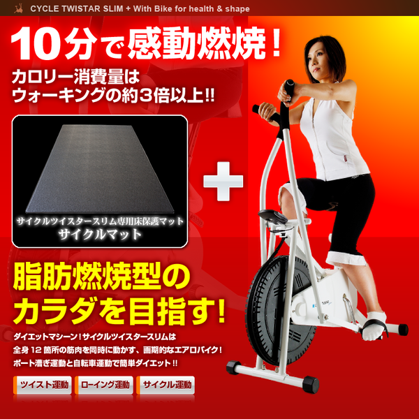 【送料無料】サイクルツイスタースリムWT550＋専用床保護マットセット