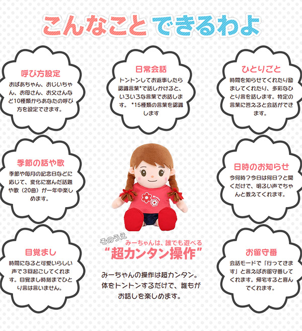 音声認識人形 おしゃべりみーちゃん Galagle Com