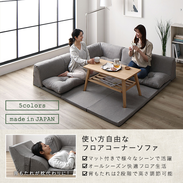 日本製 フロアマット付き ソファセット/使い方自由なフロアコーナー