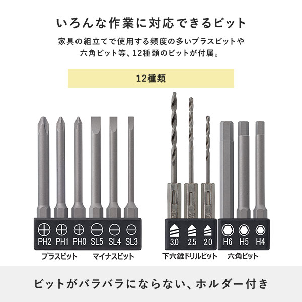 いろんな作業に対応できるビット